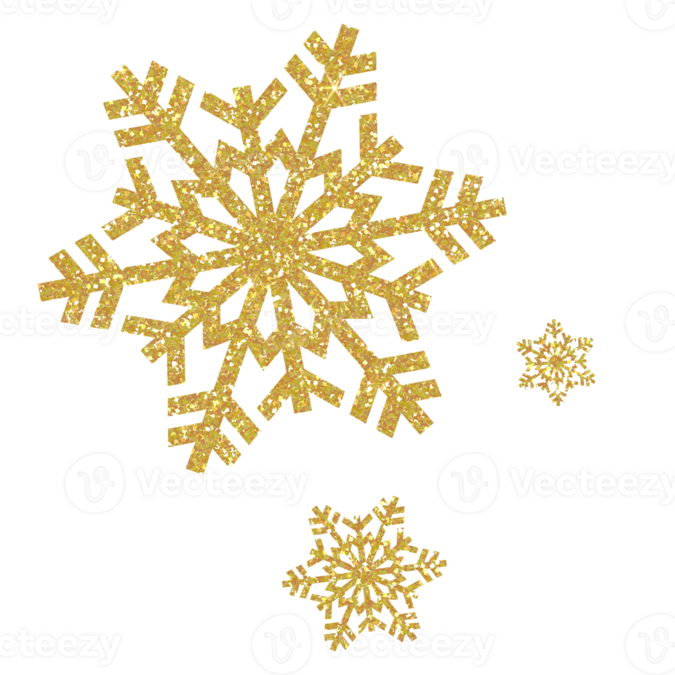 Glitter golden snowflake . Snowflake icon. Design for decorating,background, wallpaper, illustration. png