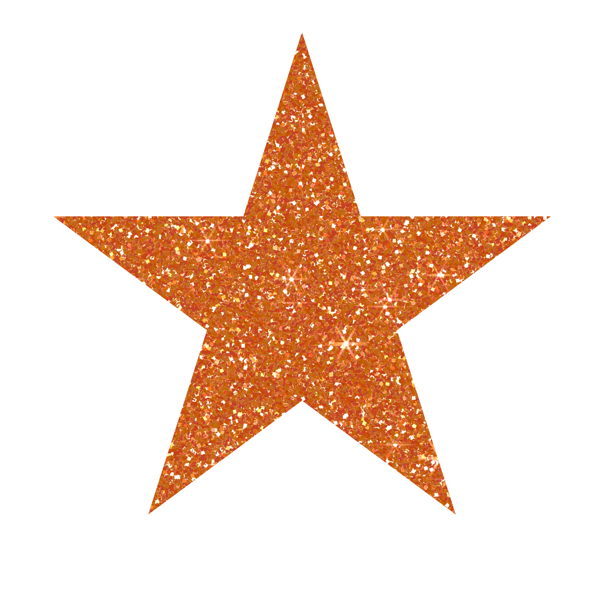 Orange star glitter on transparent background . Design for decorating