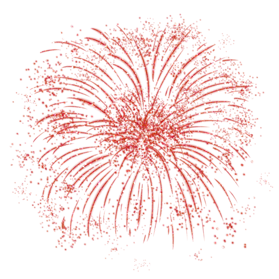 Red fireworks design on transparent background. Fireworks icon. Design for decorating,background, wallpaper, illustration png