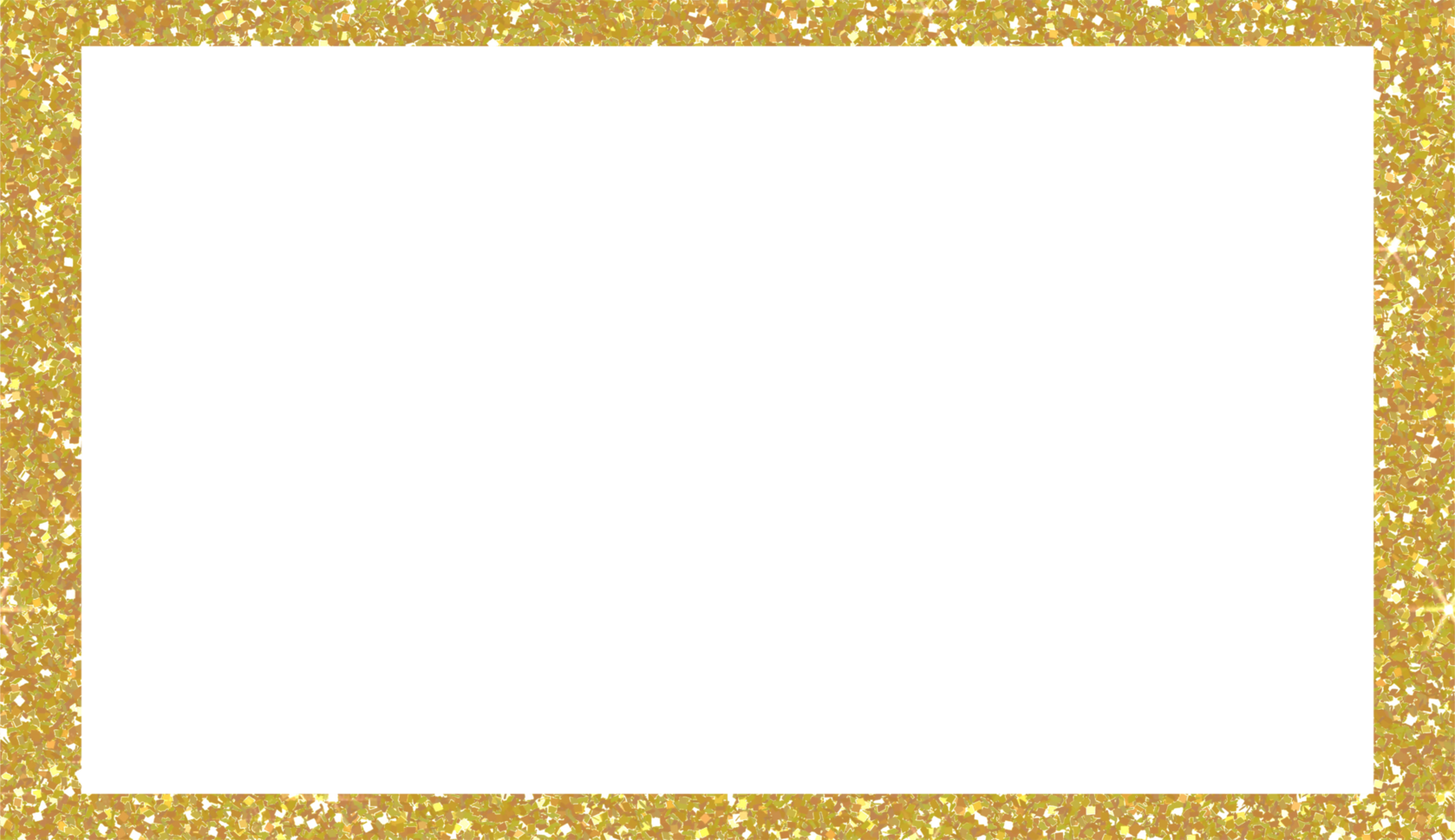 Gold frame glitter on transparent background. Rectangle element .Design for decorating,background, wallpaper, illustration png