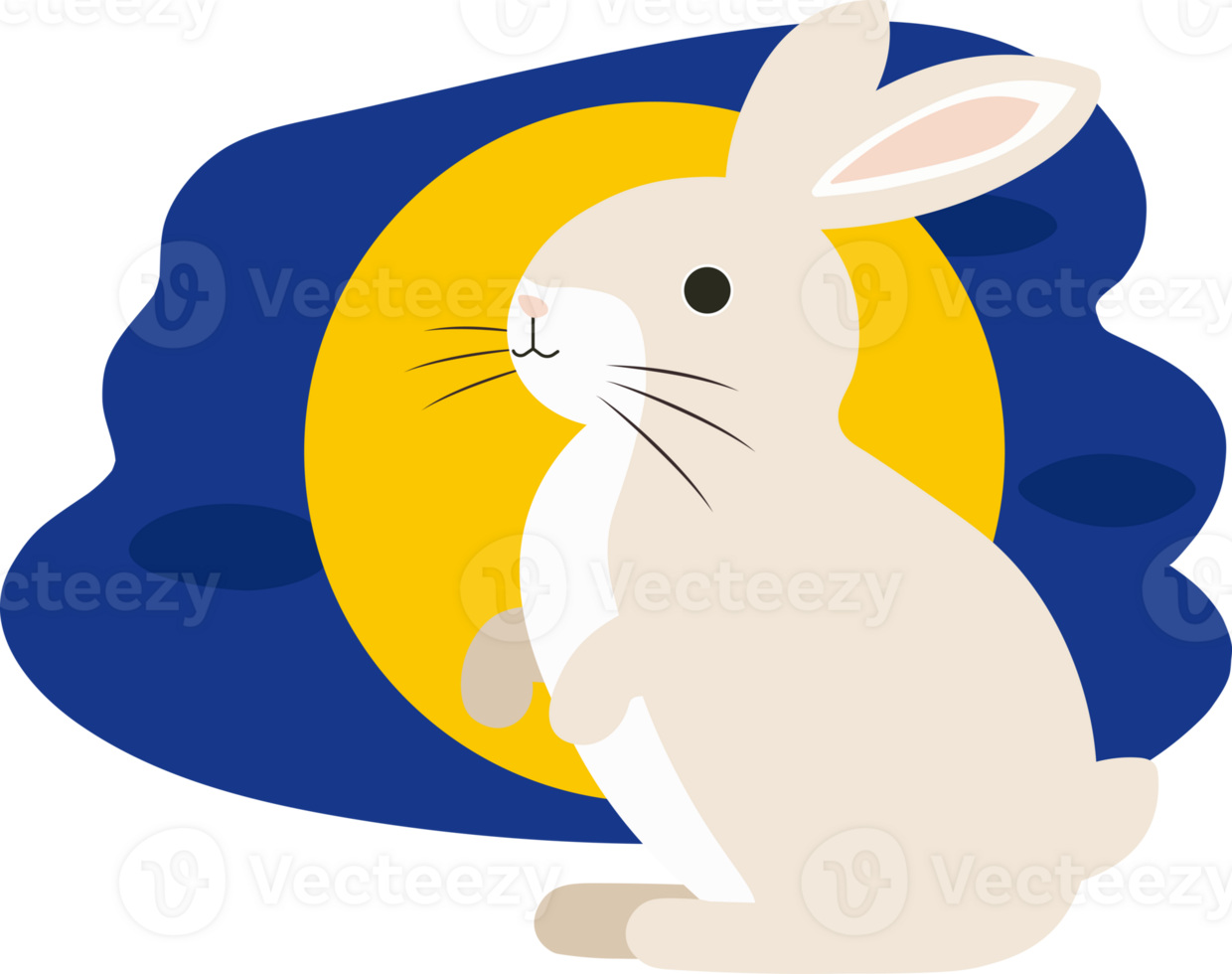 Chinese moon rabbit, Jade hare with full moon background and festive ...