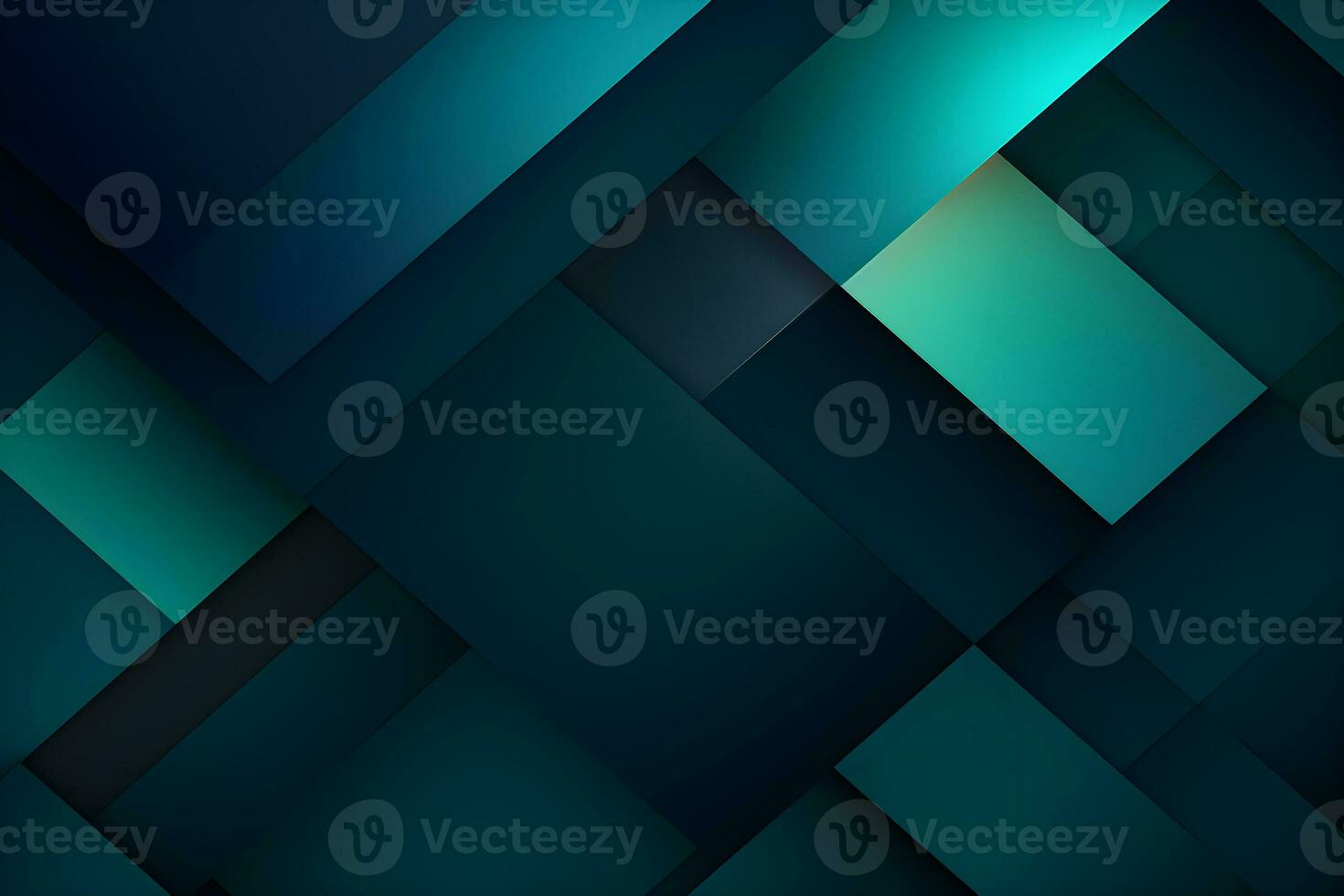 abstract background with 3D geometric blue and green design, AI generate photo