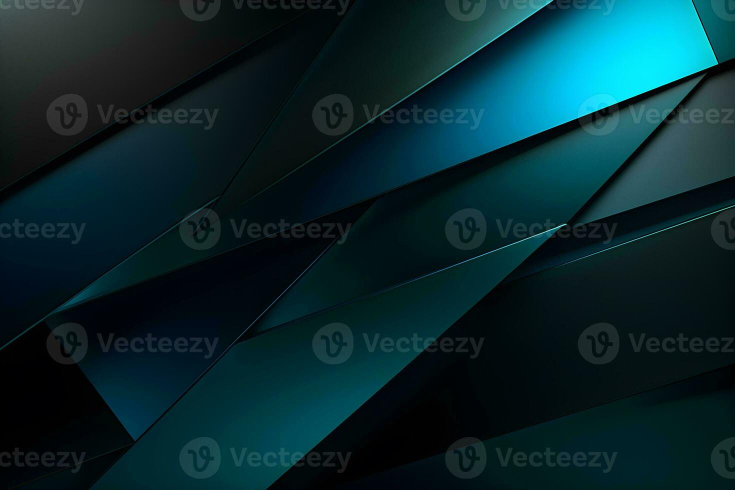 abstract background with 3D geometric blue and green design, AI generate photo