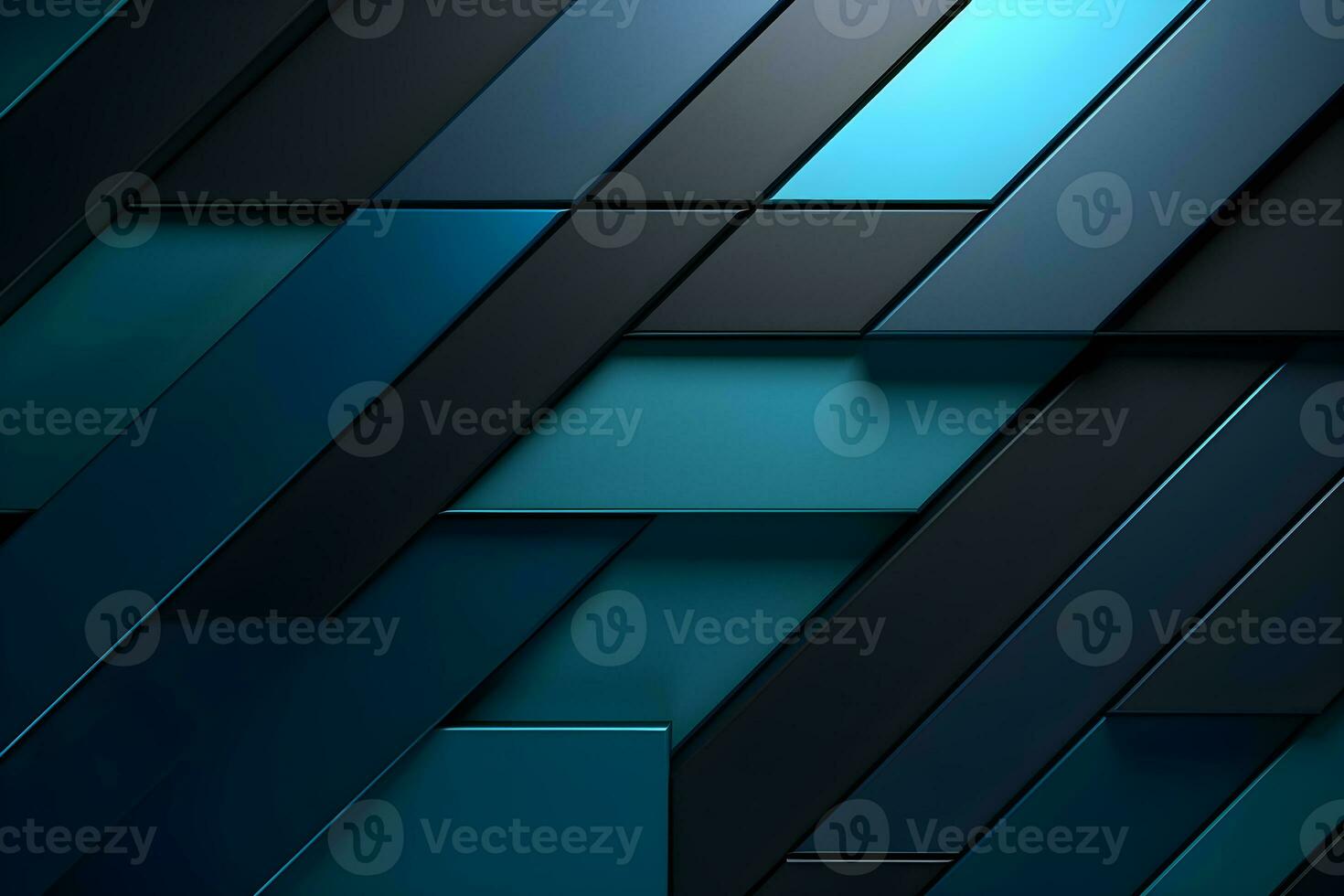 abstract background with 3D geometric blue and green design, AI generate photo