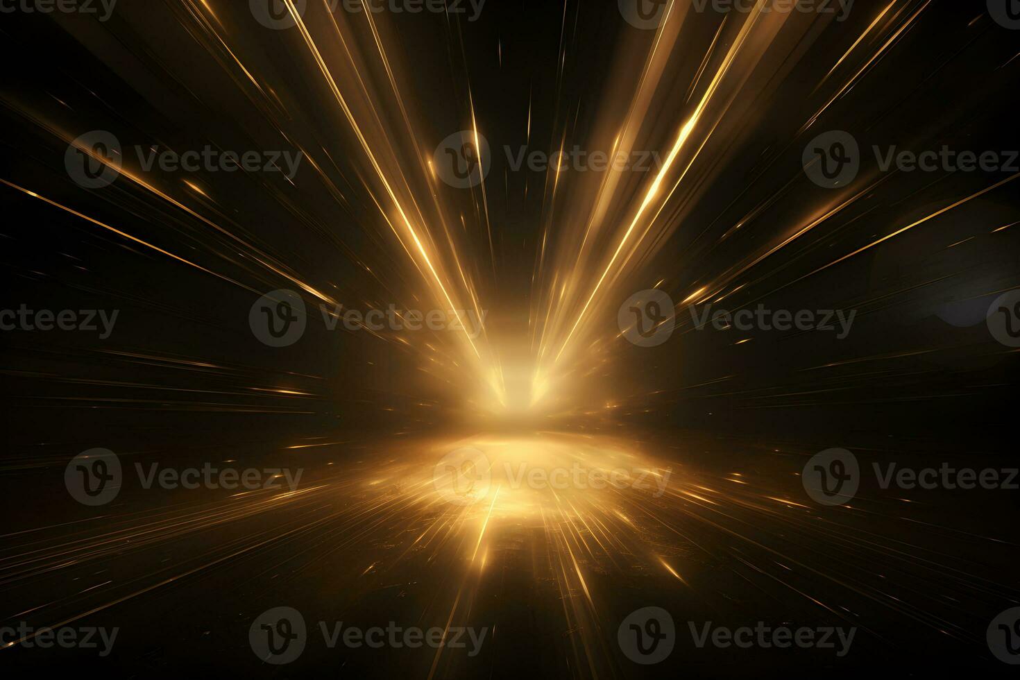 abstract background light gold beams dark lines with stars, AI generate photo