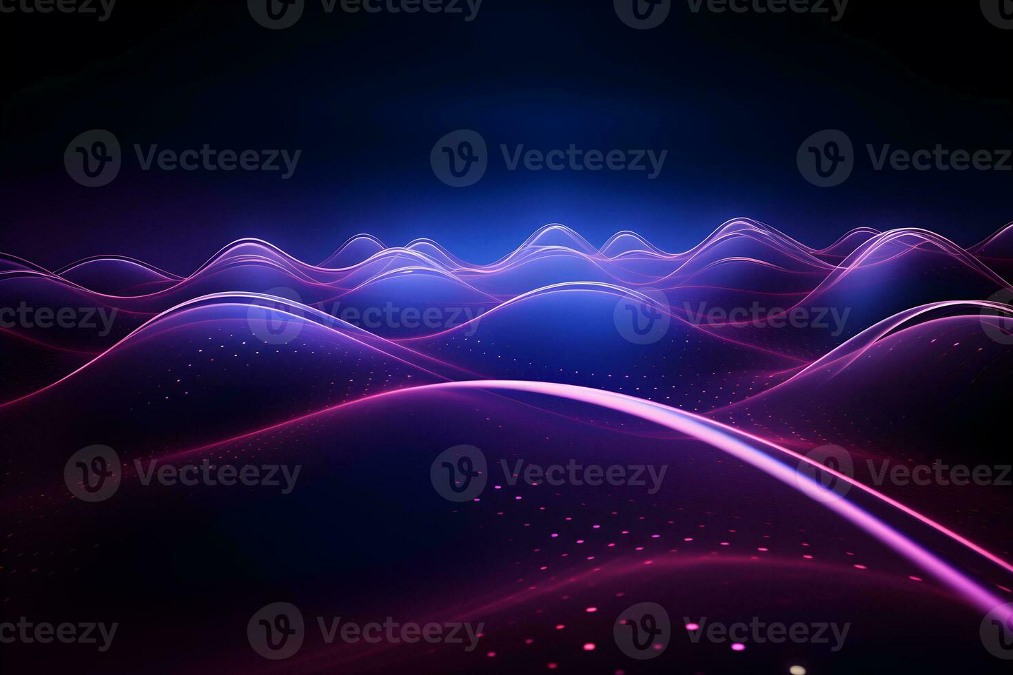 abstract technology futuristic background purple and blue light with waves lines design, AI generate photo