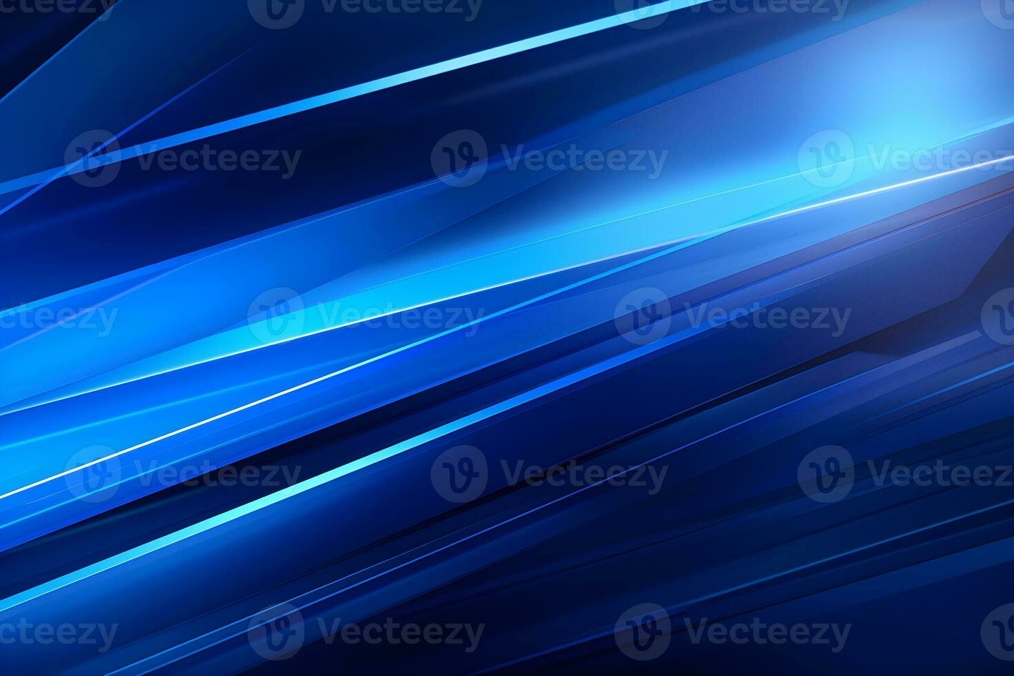 abstract modern blue background science, futuristic, energy technology concept. Digital image of light rays, stripes lines with blue light, speed and motion blur over dark blue background, AI generate photo