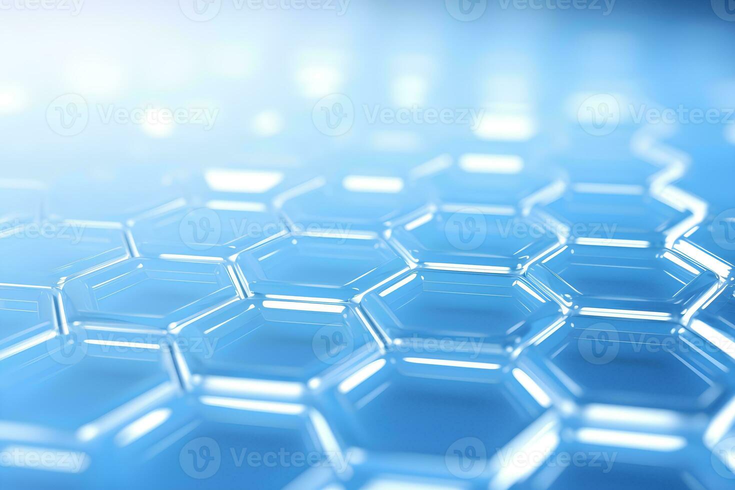 abstract 3D hexagons modern blue background, Digital image of light rays, stripes lines with blue light, AI generate photo