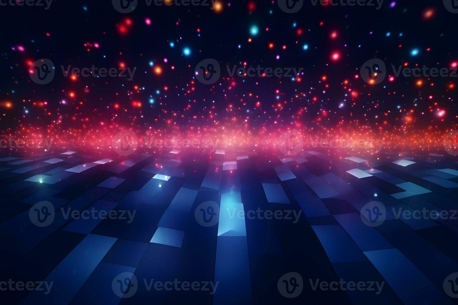 3D Abstract futuristic Molecules technology with polygonal shapes on dark blue background design digital technology concept. AI generate photo