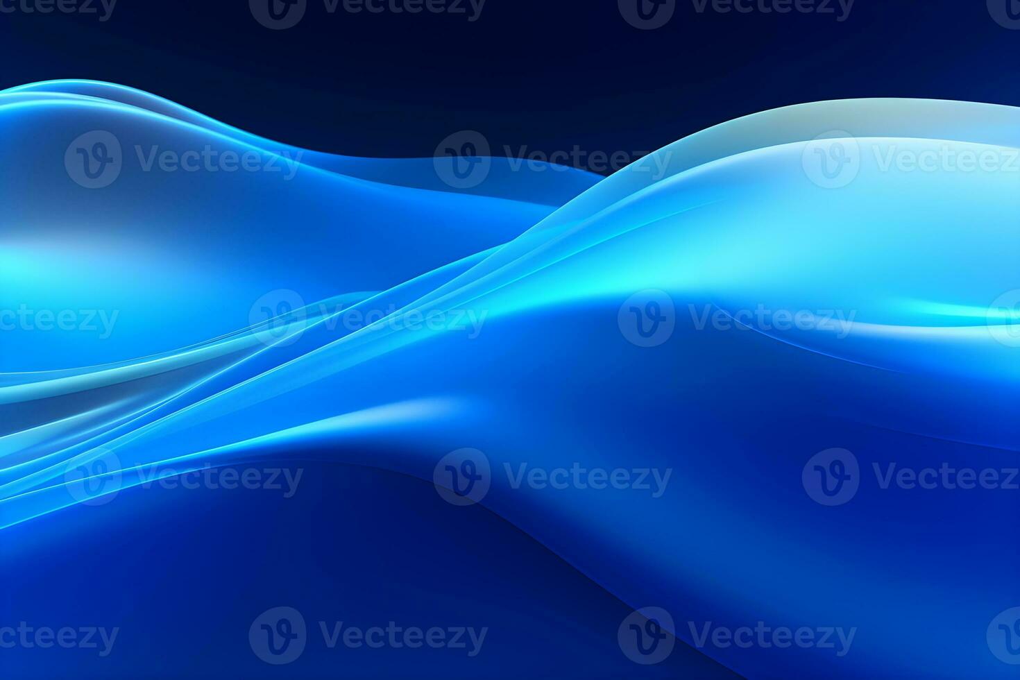 abstract blue wave background, AI generate photo