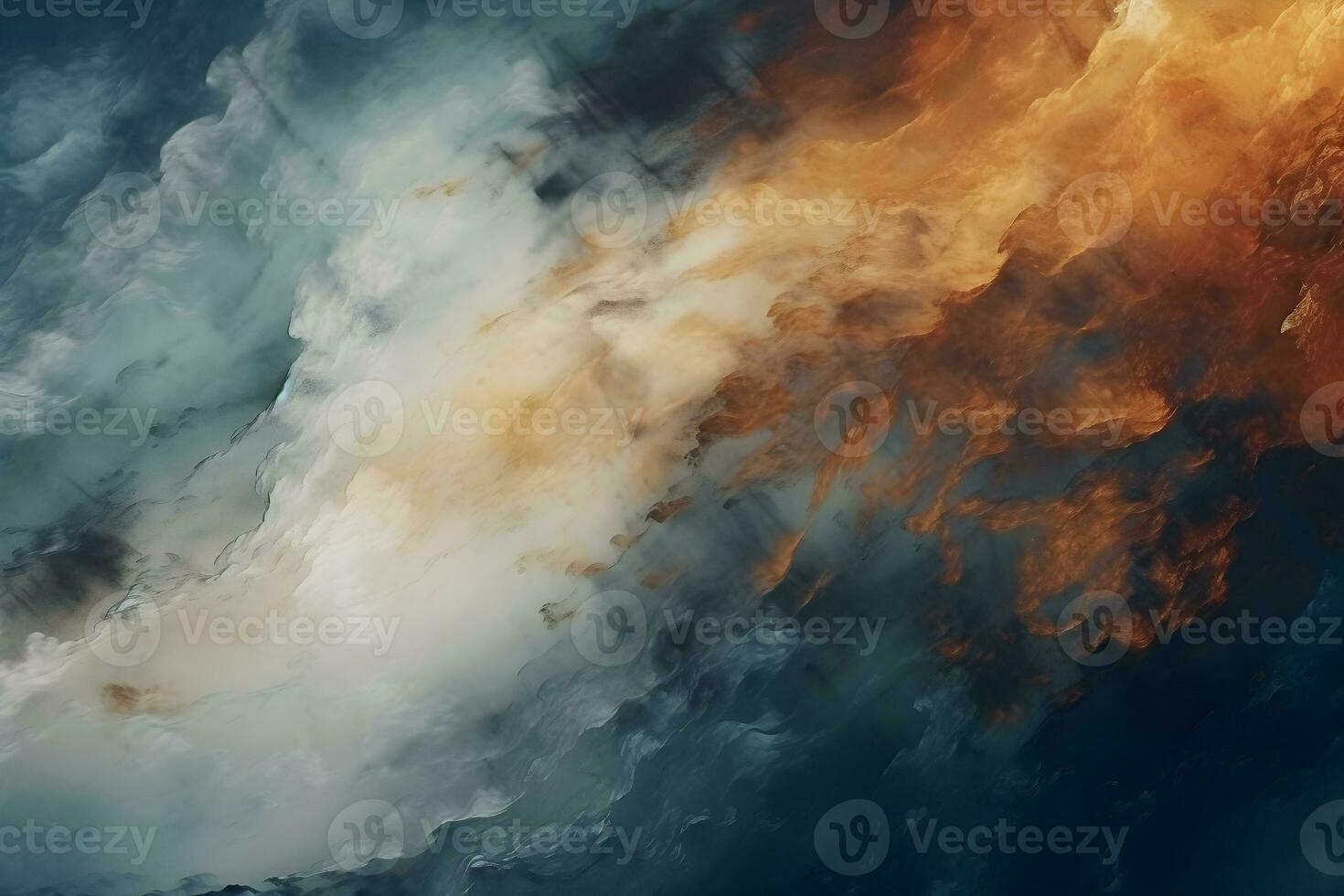 abstract watercolor background splash of navy blue orange design, AI generate photo