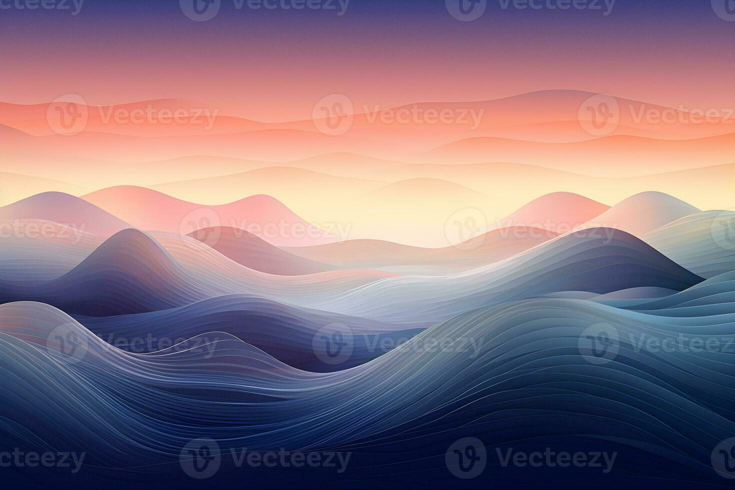 abstract waves and mountains Japanese style background with line wave pattern, AI generate photo