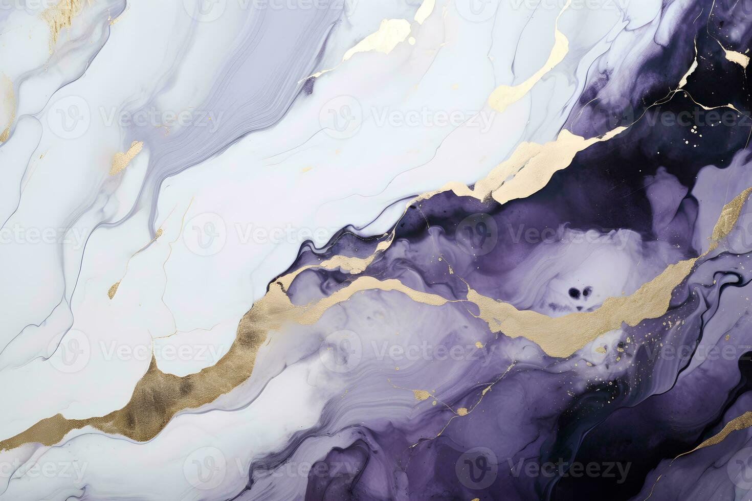 Luxury abstract fluid art painting background alcohol ink technique navy black and gold, AI generate photo