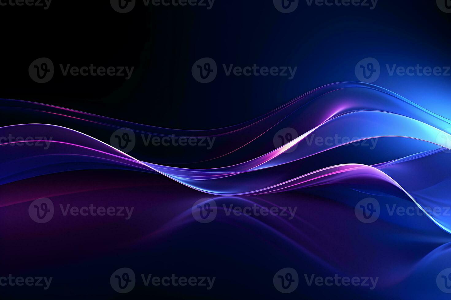 abstract digital light purple blue background with wavy line design, AI generate photo