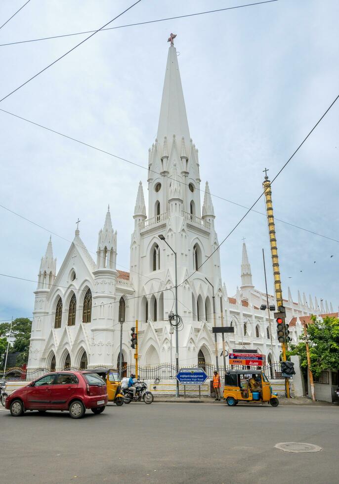 Chennai, India - July 14, 2023 San Thome Church, also known as St. Thomas Cathedral Basilica photo