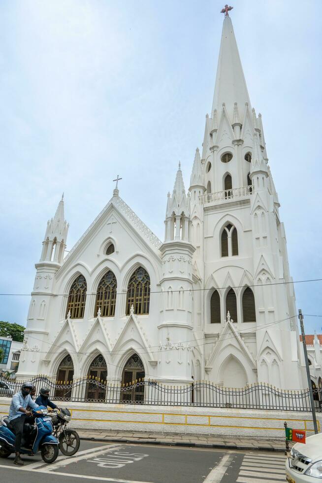 Chennai, India - July 14, 2023 San Thome Church, also known as St. Thomas Cathedral Basilica photo