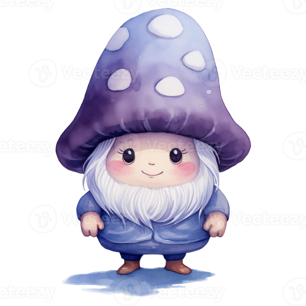 Cute Mushroom Gnome Illustration AI Generated 27298251 PNG