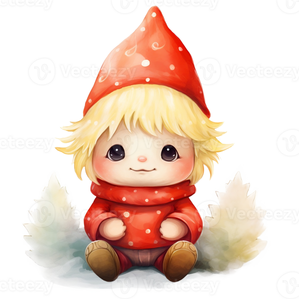 Cute Christmas Gnome Illustration AI generated 27298337 PNG