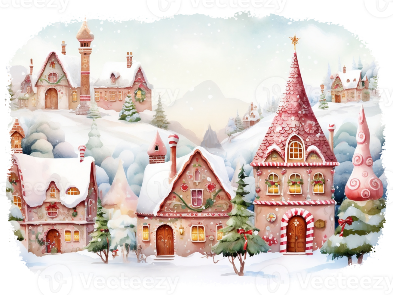 Whimsical Christmas Villages Illustration AI Generated 27298358 PNG whimsical-christmas-villages-illustration-ai-generated-27298358-png