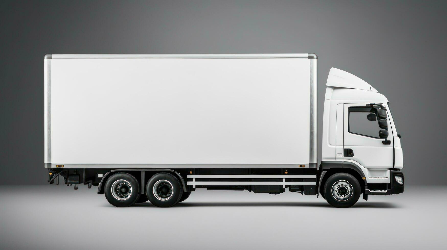 Mockup truck with a white body. side view. photo