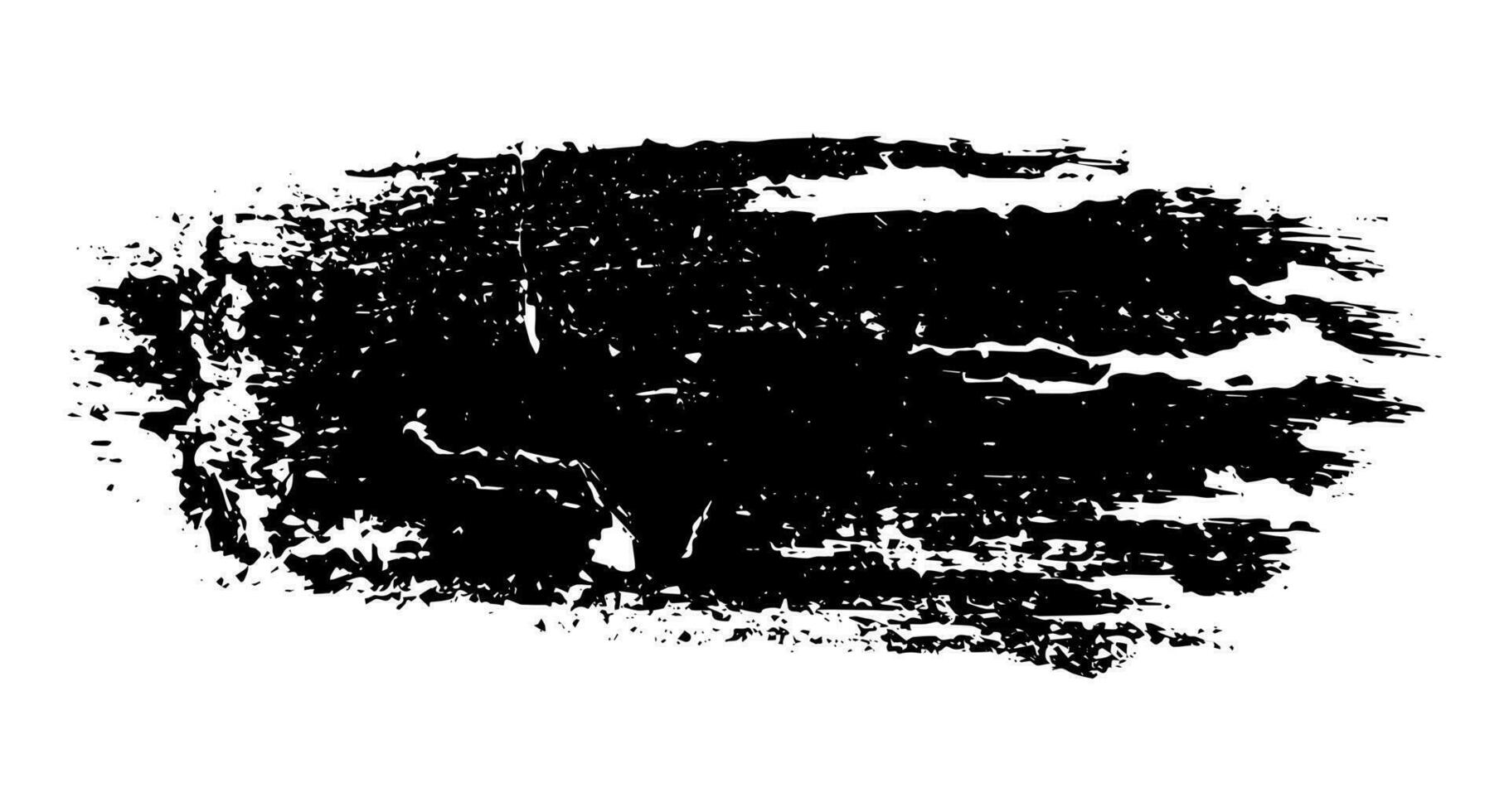 Hand drawn black ink brushstroke texture isolated on white background vector