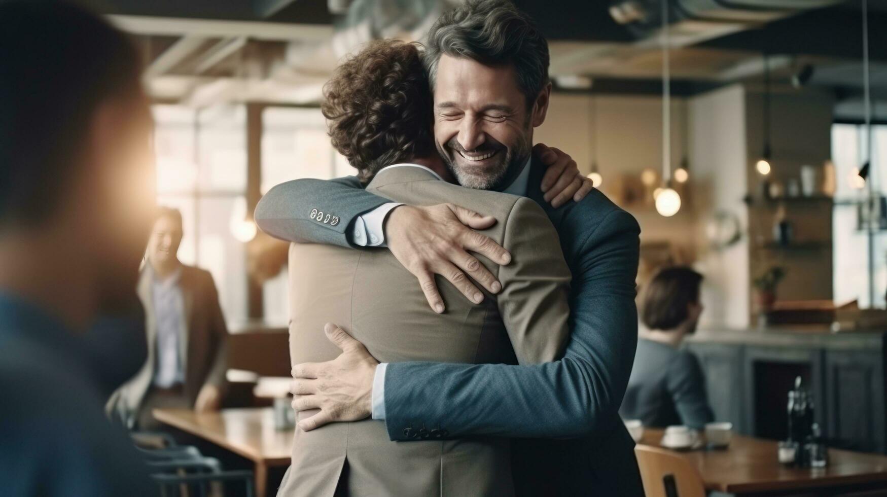 Businessmen congratulate each other on the conclusion of the contract. photo