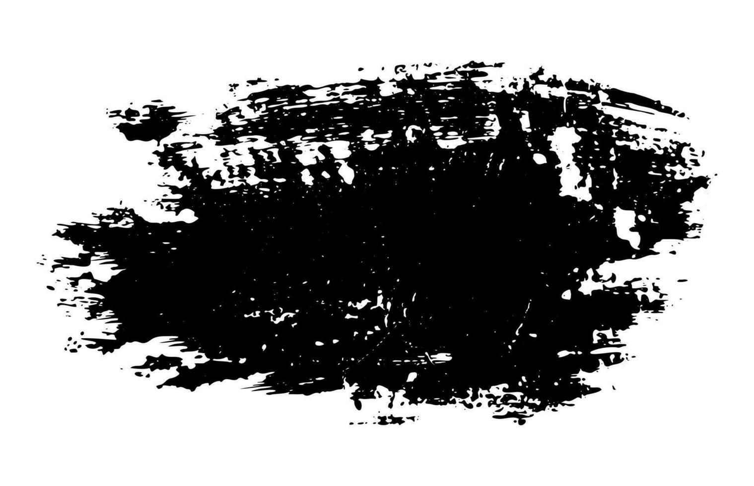 Hand drawn black ink brushstroke texture isolated on white background vector