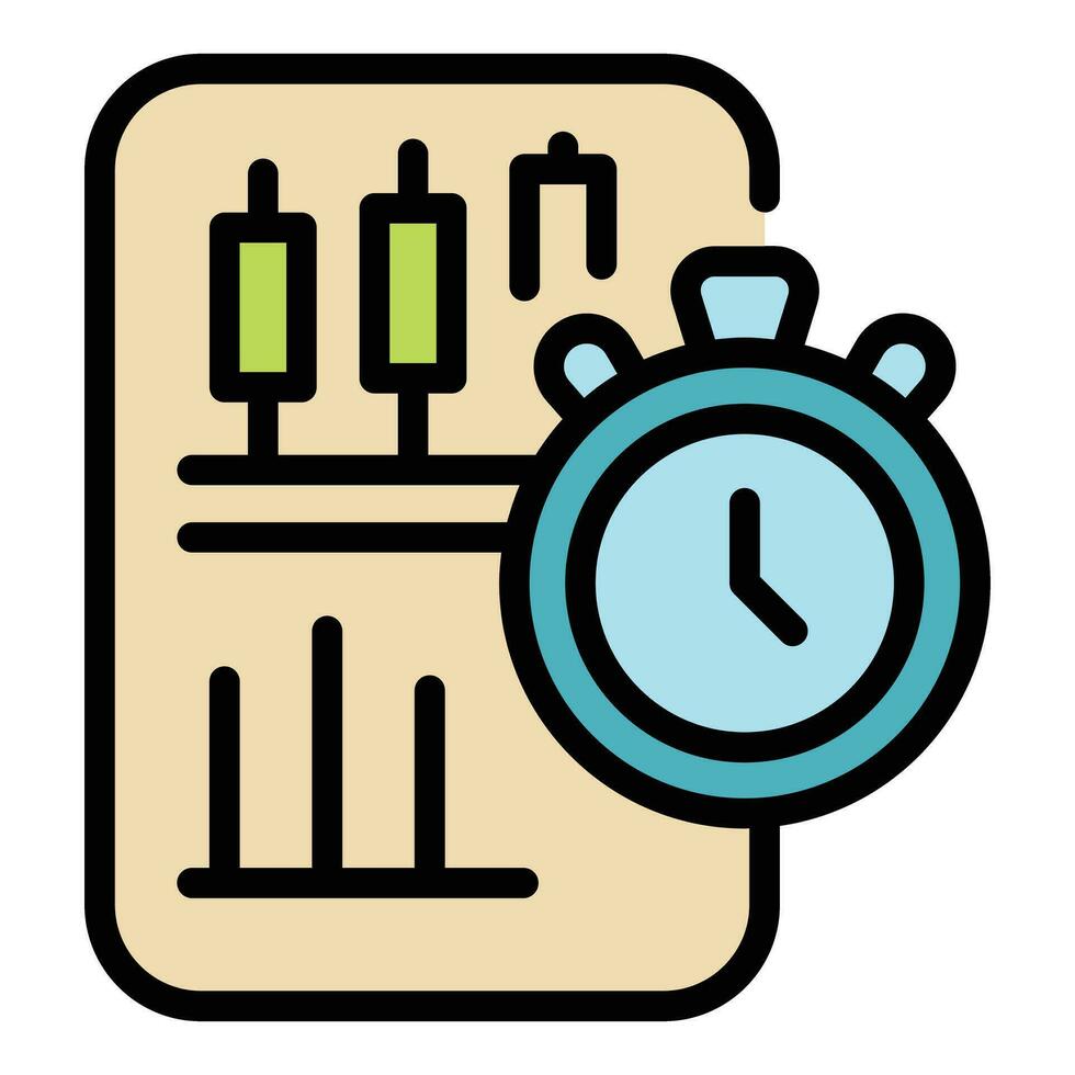 Time data icon vector flat