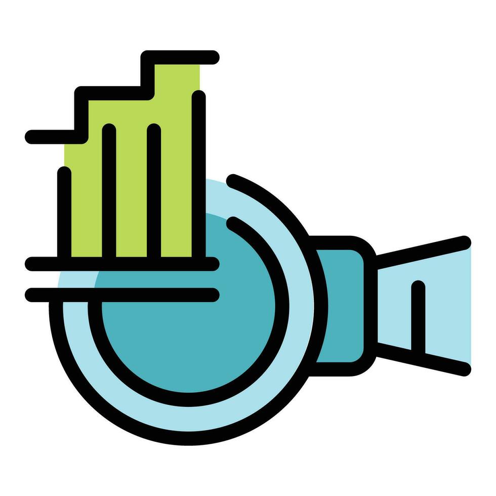 Business data icon vector flat