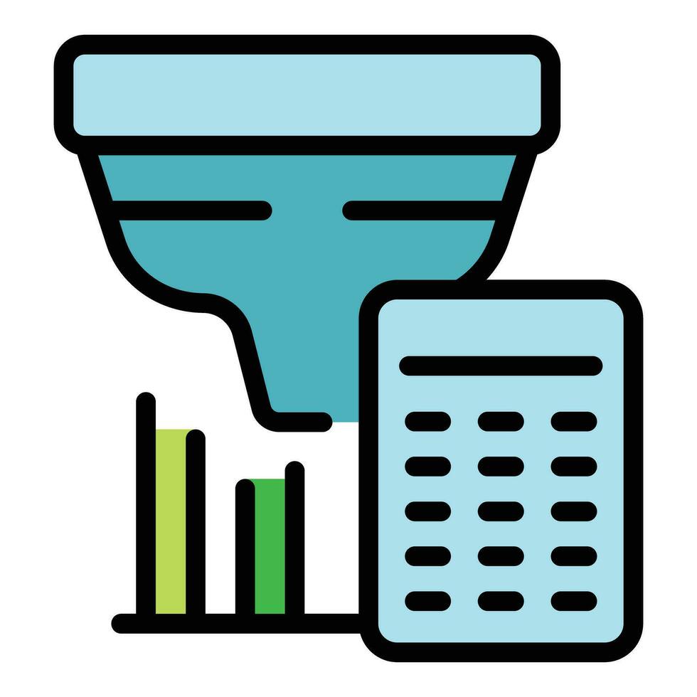 Funnel data icon vector flat