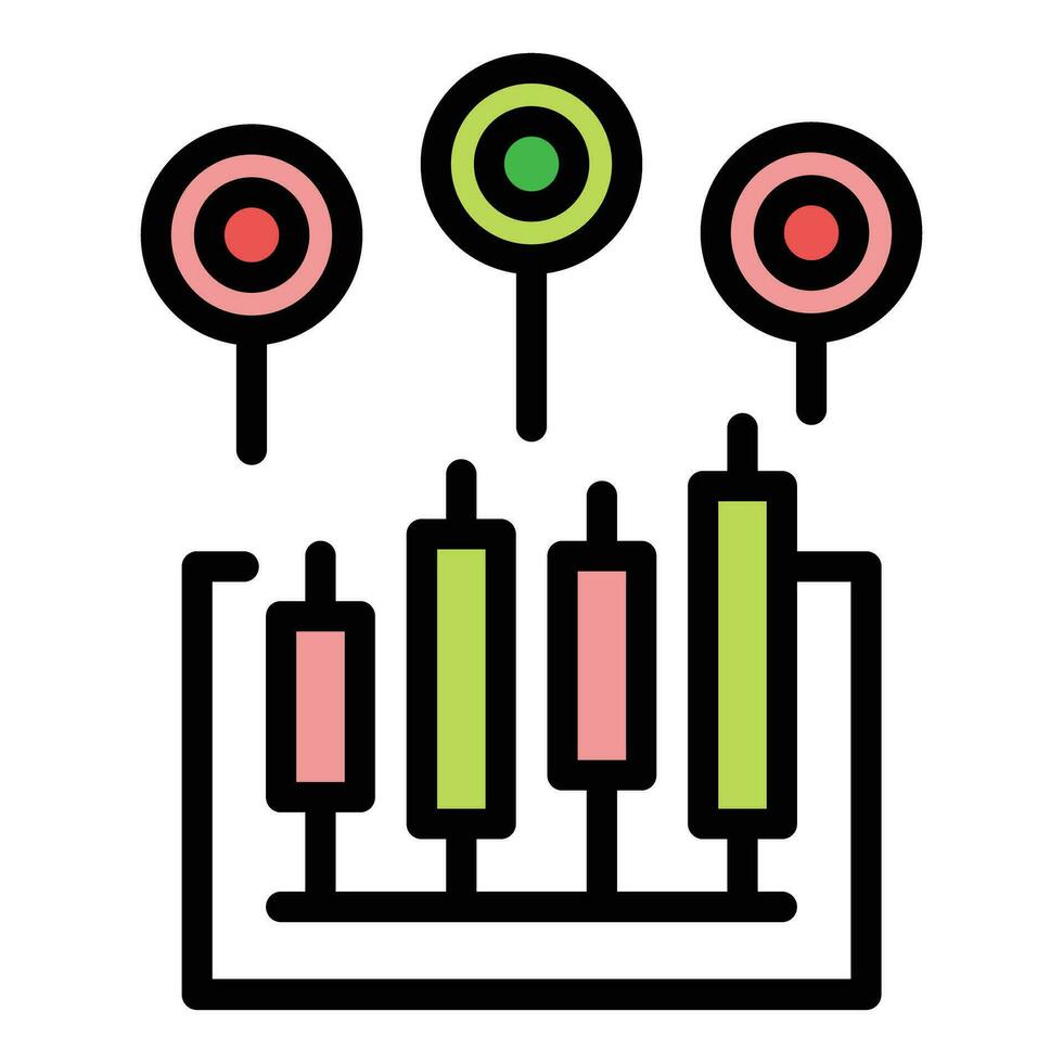 Chart data icon vector flat