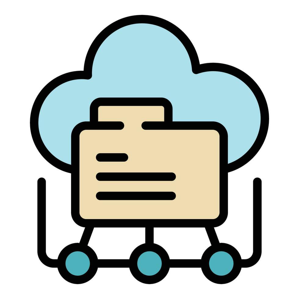 Data cloud chart icon vector flat