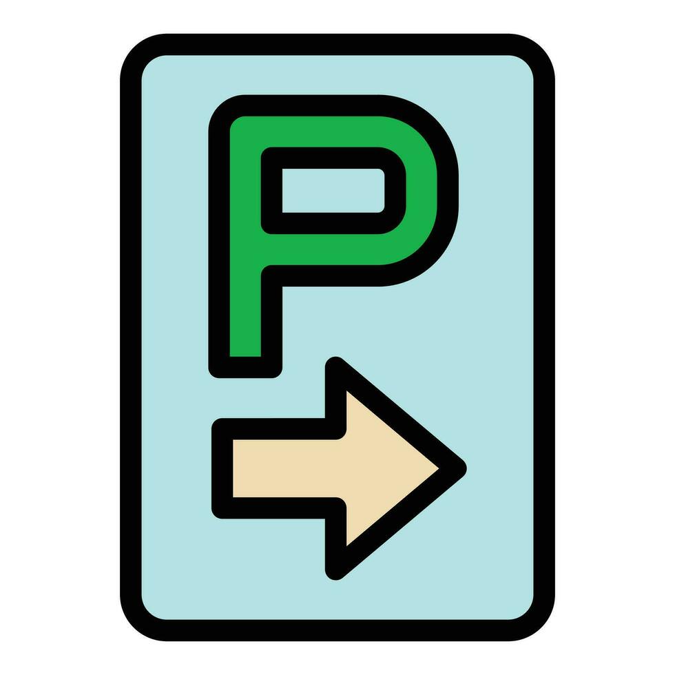 Parking direction icon vector flat