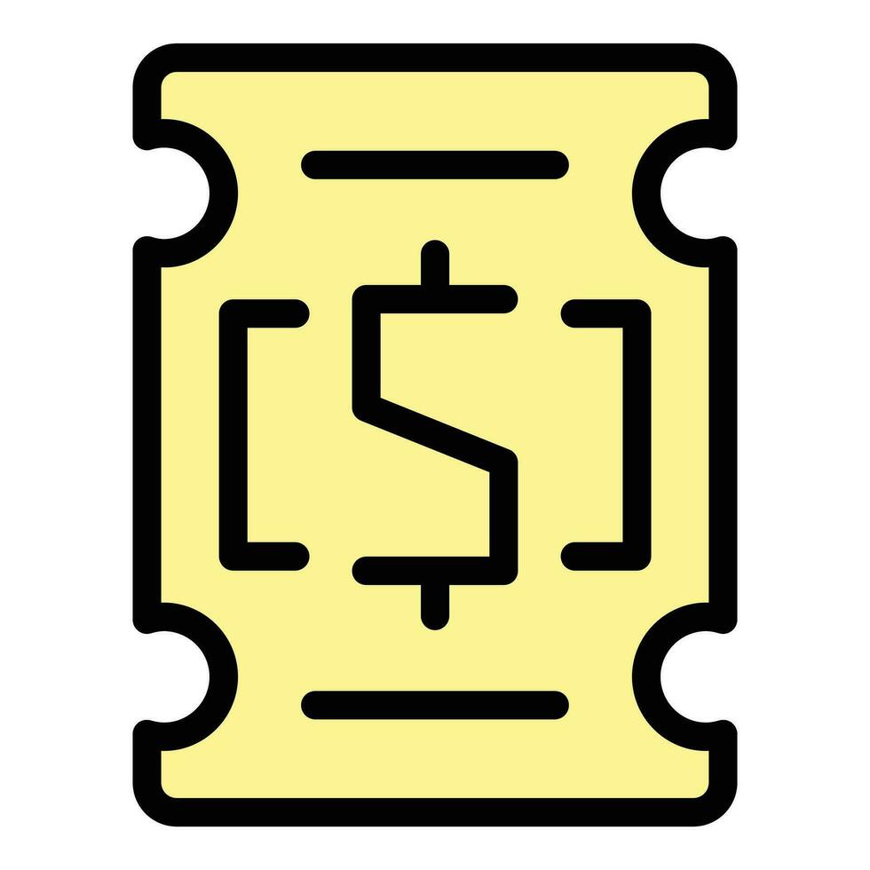 Dollar ticket icon vector flat