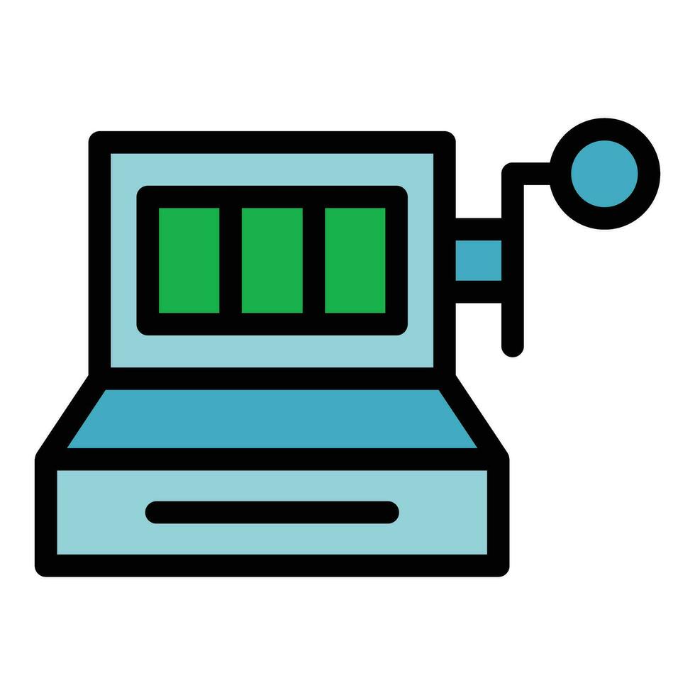 Casino slot machine icon vector flat