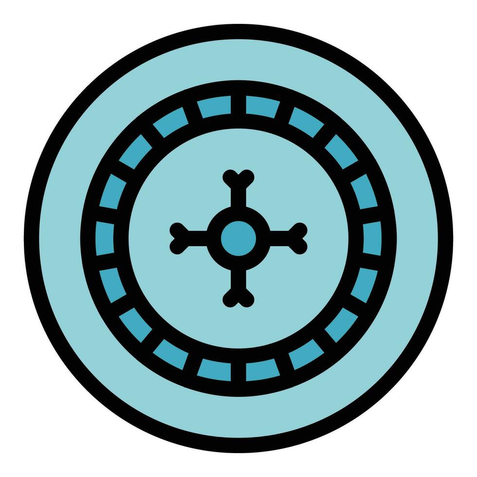 Casino wheel icon vector flat