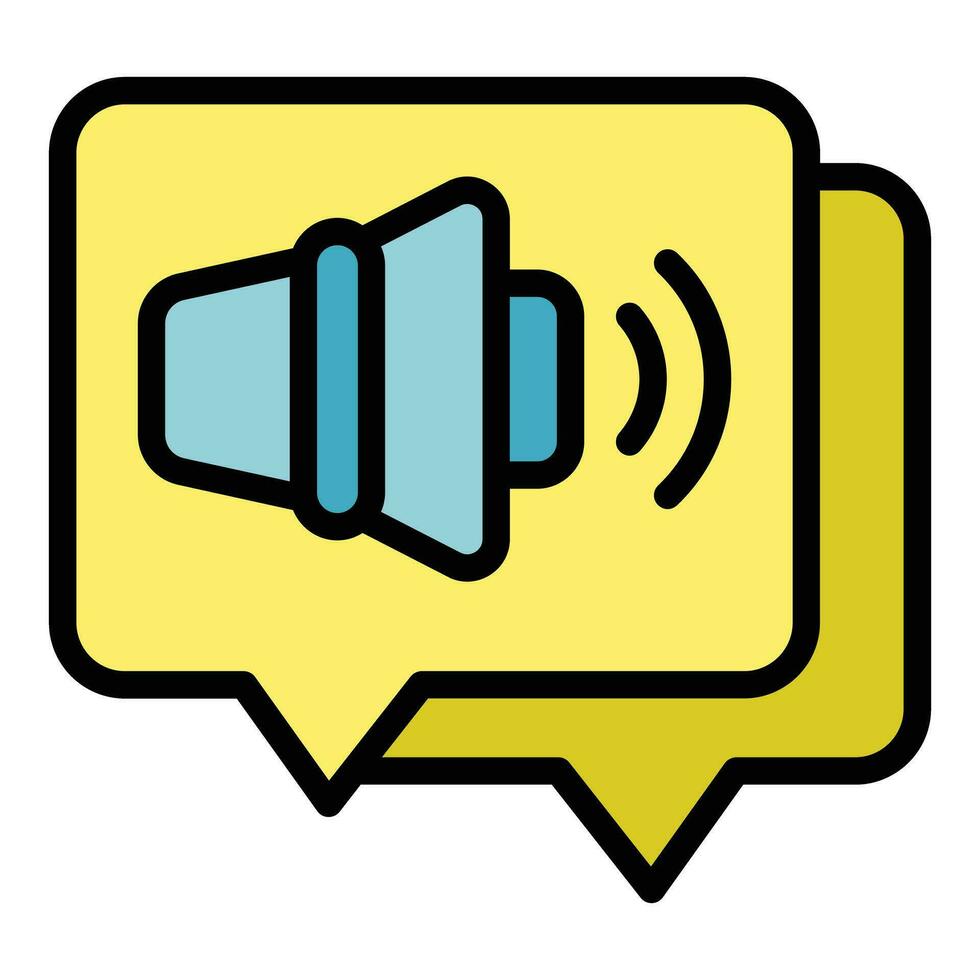 Chat megaphone icon vector flat