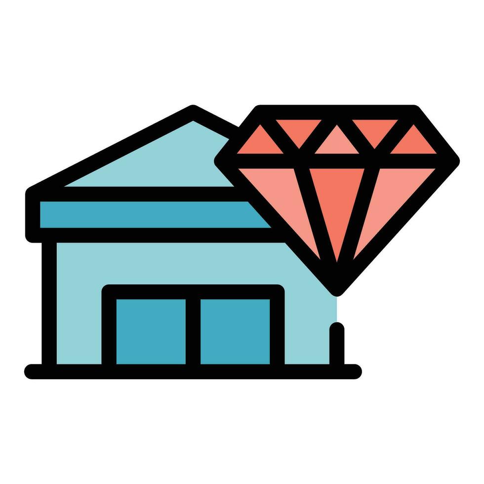 Diamond prize icon vector flat