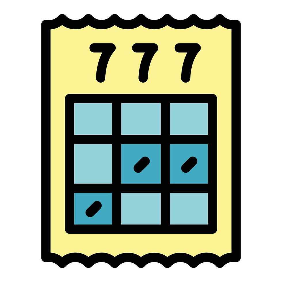 Bingo ticket icon vector flat