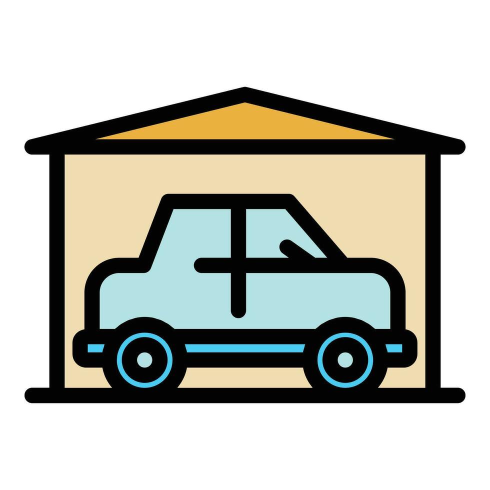 Car parking tent icon vector flat
