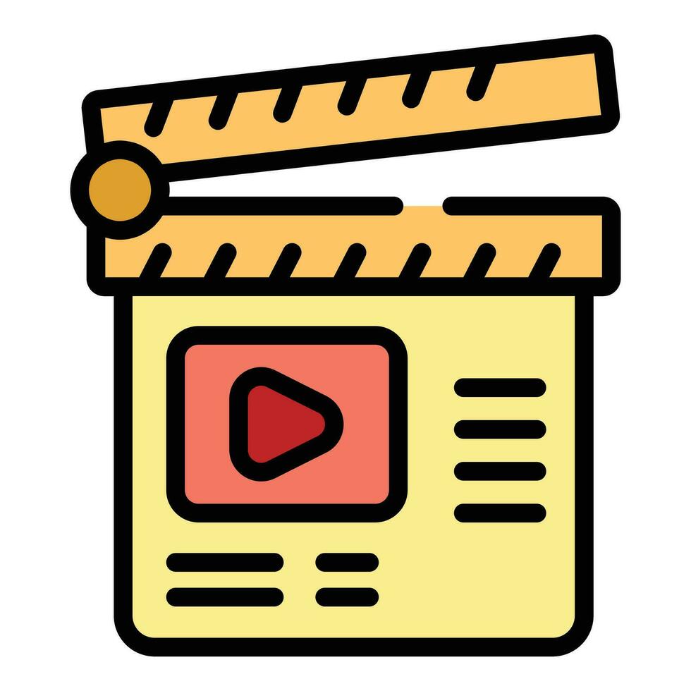 Video clapper icon vector flat