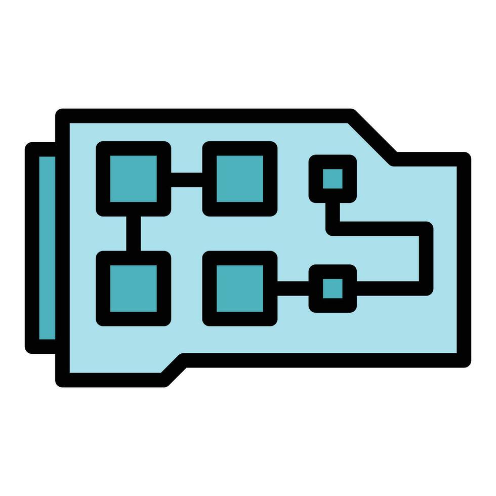 Network card icon vector flat