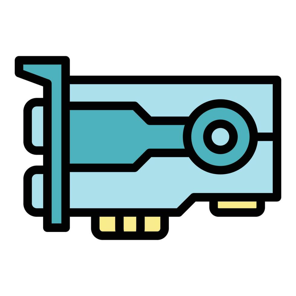 Graphic card icon vector flat
