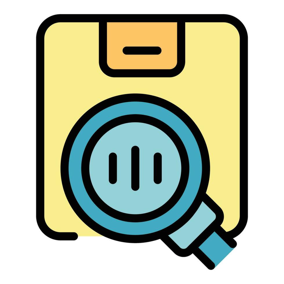 Search parcel icon vector flat