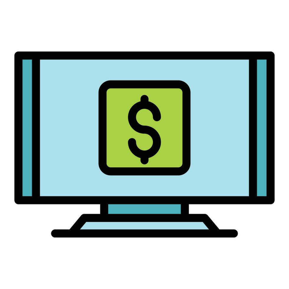 Buy monitor icon vector flat