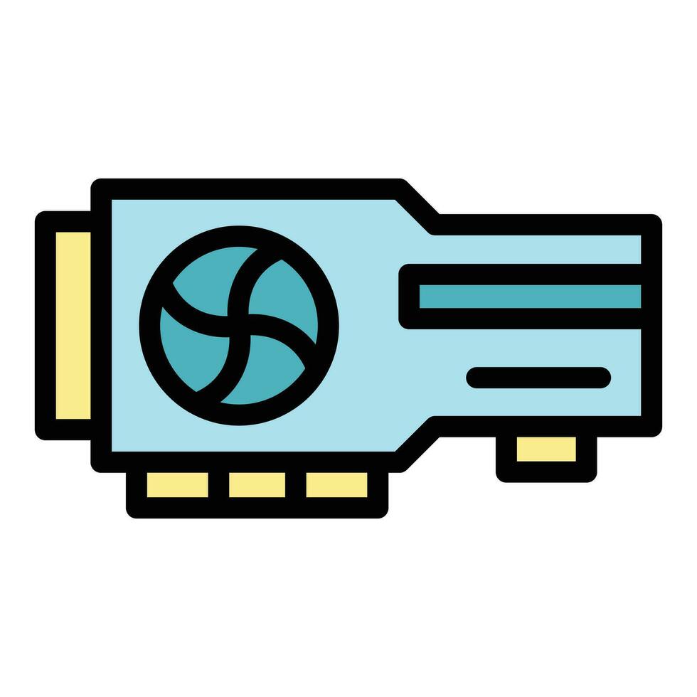 Video card store icon vector flat