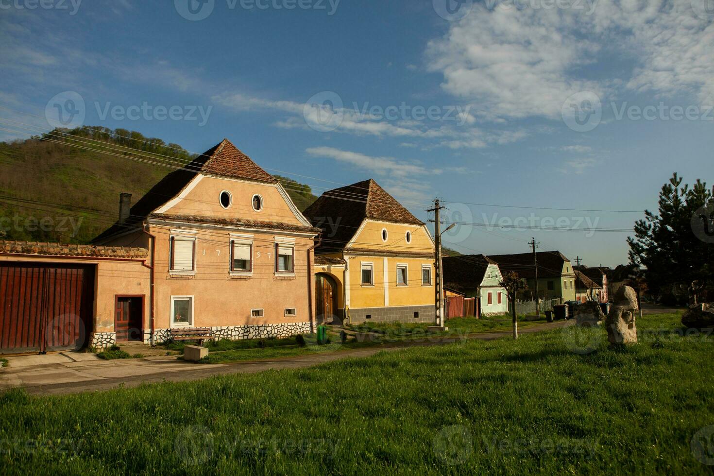 Biertan a very beautiful medieval village in Transylvania, Romania. A historical town in Romania that has preserved the Frankish and Gothic architectural style. Travel photo. photo