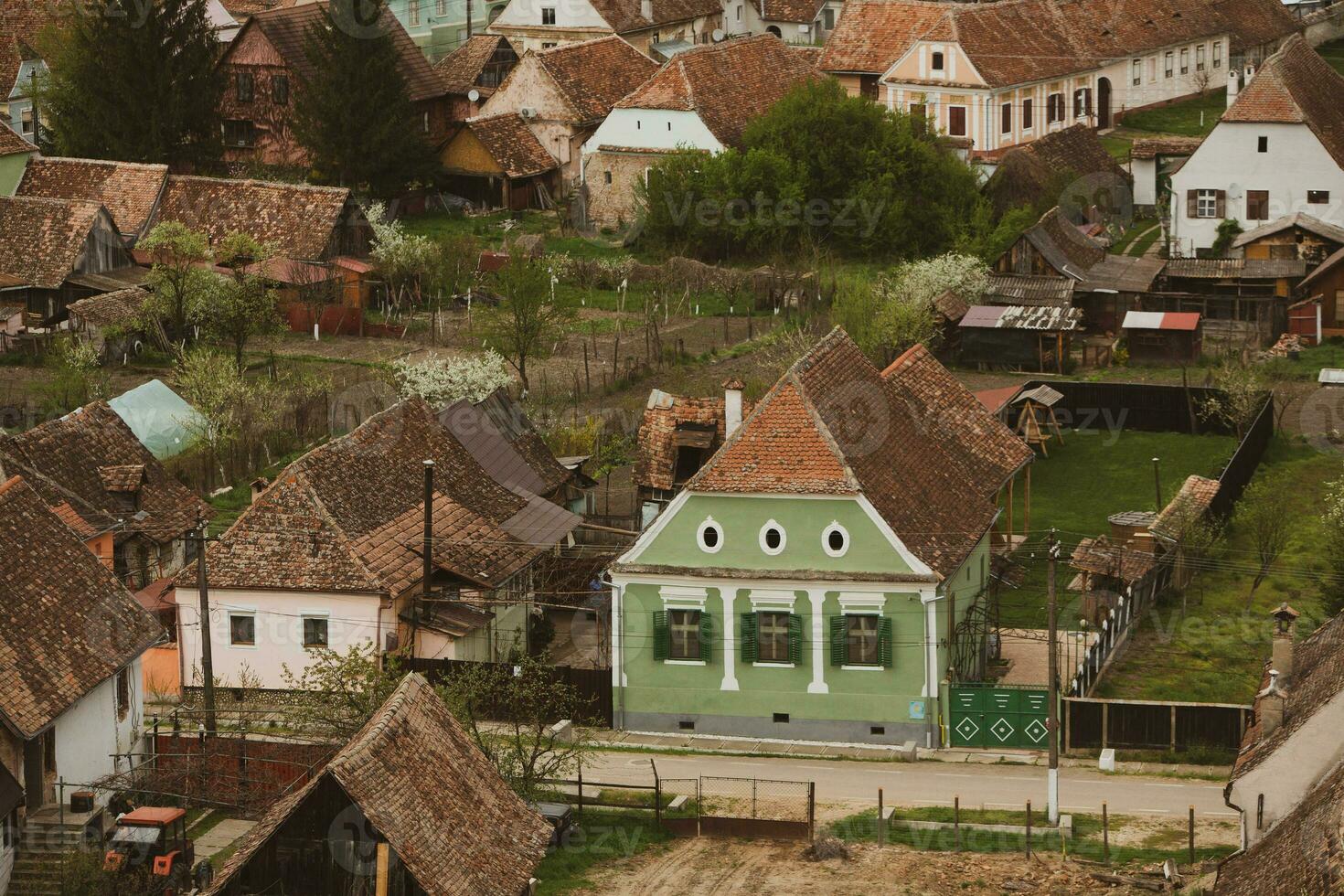 Biertan a very beautiful medieval village in Transylvania, Romania. A historical town in Romania that has preserved the Frankish and Gothic architectural style. Travel photo. photo