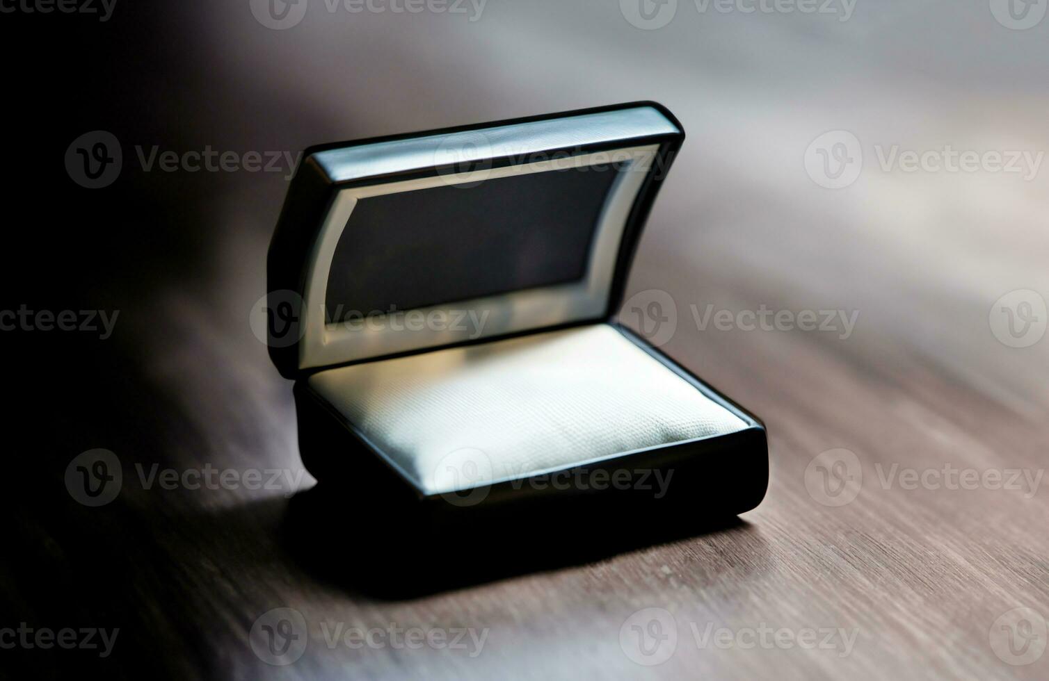 Open empty jewelry box mockup. Template for bijouterie sale advertisement. AI Generative photo