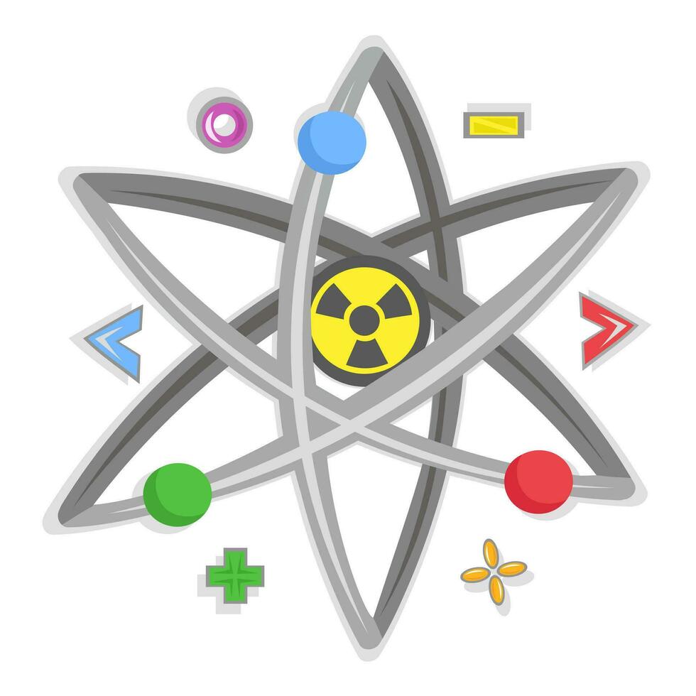 Radioactive molecule image - symbol of atomic energy - vector picture